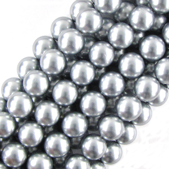 Silver Shell Pearl Round Beads Gemstone 15.5″ Strand 6mm 7mm S2