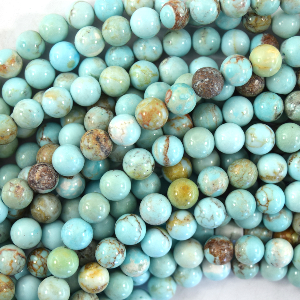 8mm brown marble cream turquoise 10 jade gemstone beads 