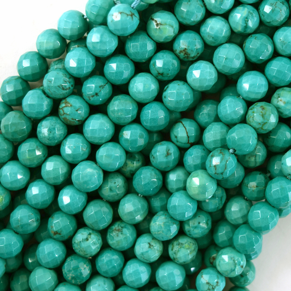 Cuentas redondas facetadas turquesa verde 15,5" hilo 2 mm 3 mm 4 mm 6 mm 8 mm 10 mm - Imagen 6 de 6