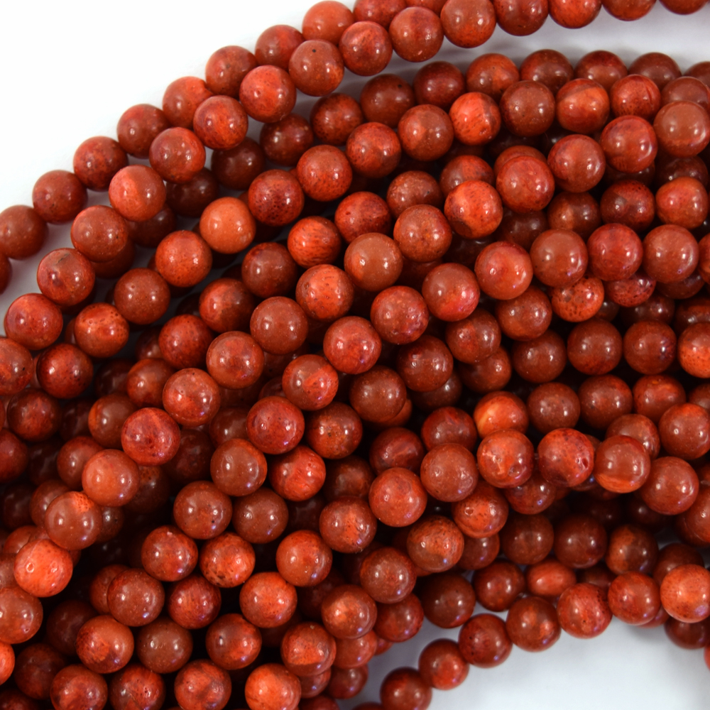 Red Sponge Coral Round Beads Gemstone 15.5" Strand 4mm 6mm 8mm 10mm 12mm