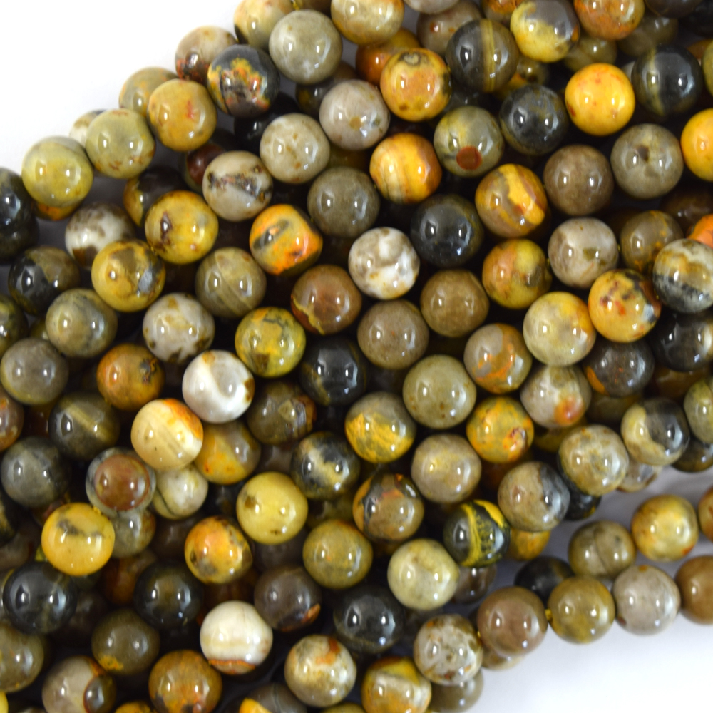 10mm Yellow Picture Jasper Round Beads 15.5" 