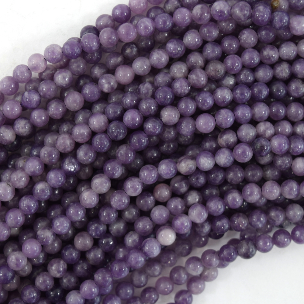 Natural Stone Purple Lepidolite Round Beads For Jewelry Making 15" 6mm 8mm 10mm 