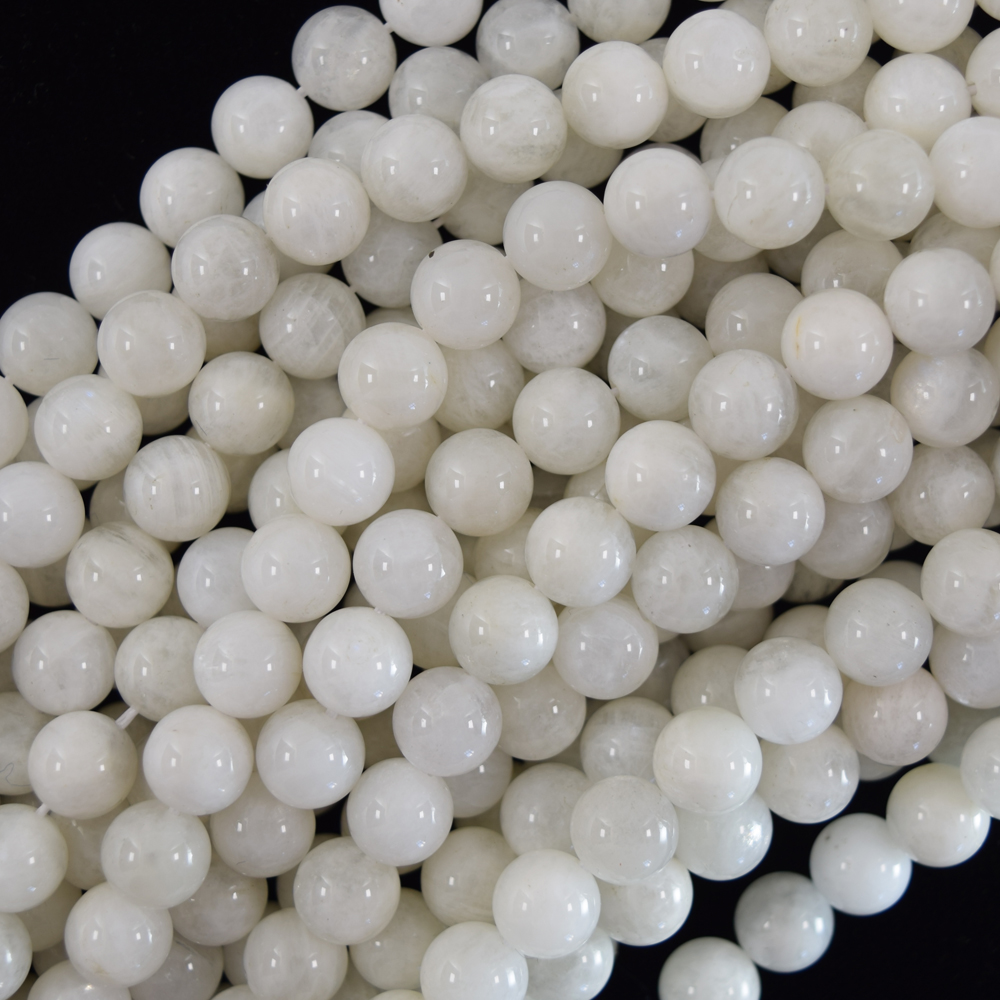 Natural White Moonstone Gemstone Round Beads 4mm 6mm 8mm 10mm 12mm 14mm 15.5" 