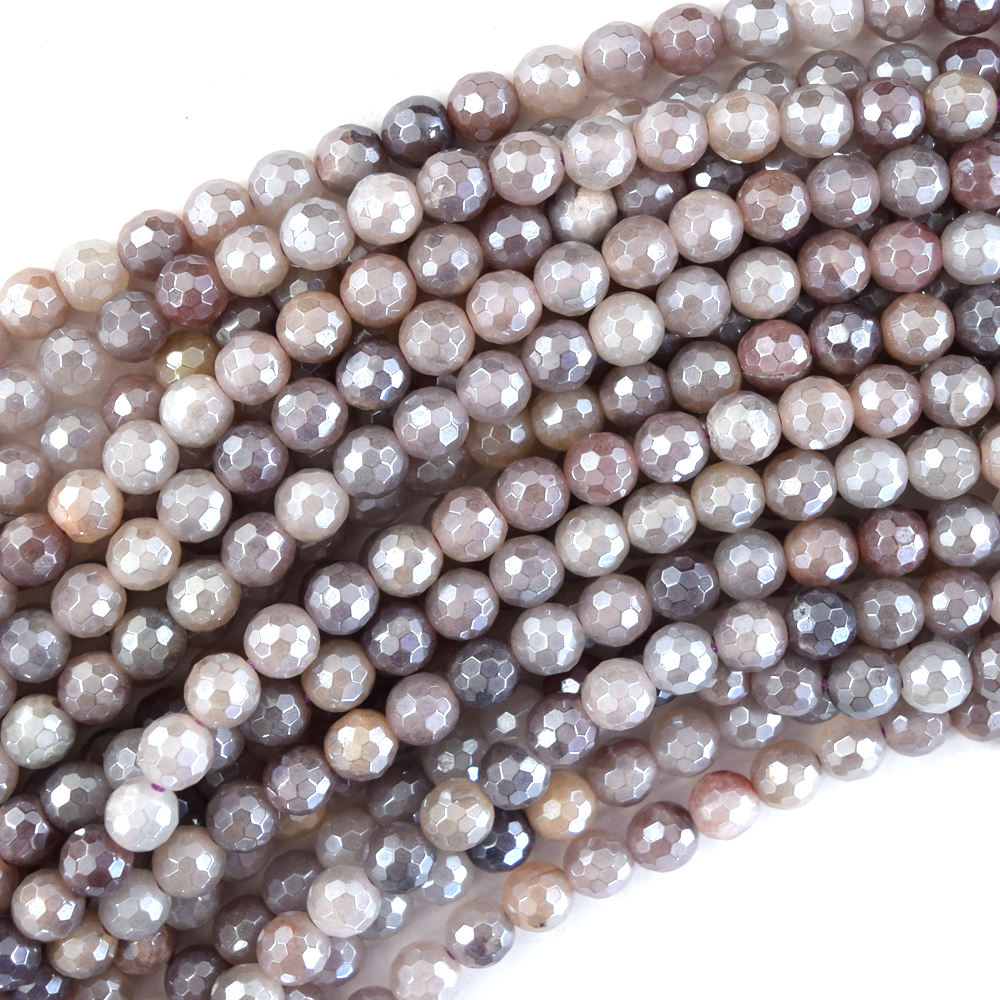 Mystic Titanium Faceted Lavender Crystal Quartz Round Beads 15″ 6mm 8mm 10mm