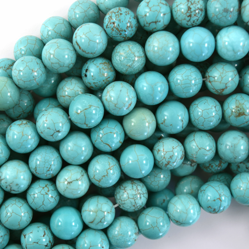 Blue Turquoise Round Beads Gemstone 15" Strand 4mm 6mm 8mm 10mm 12mm S2
