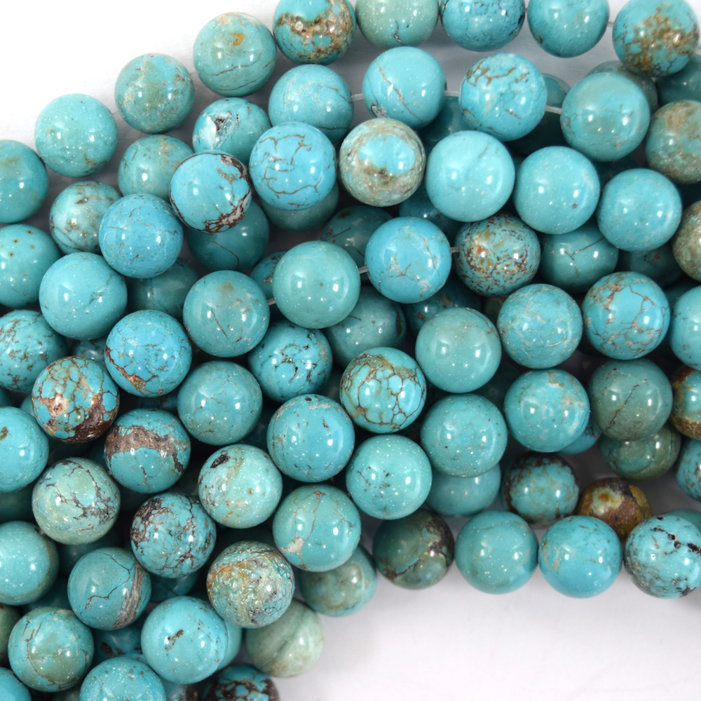 Blue Turquoise Gemstone Round Loose Beads 6mm 8mm 10mm 12mm 14mm 15inch long
