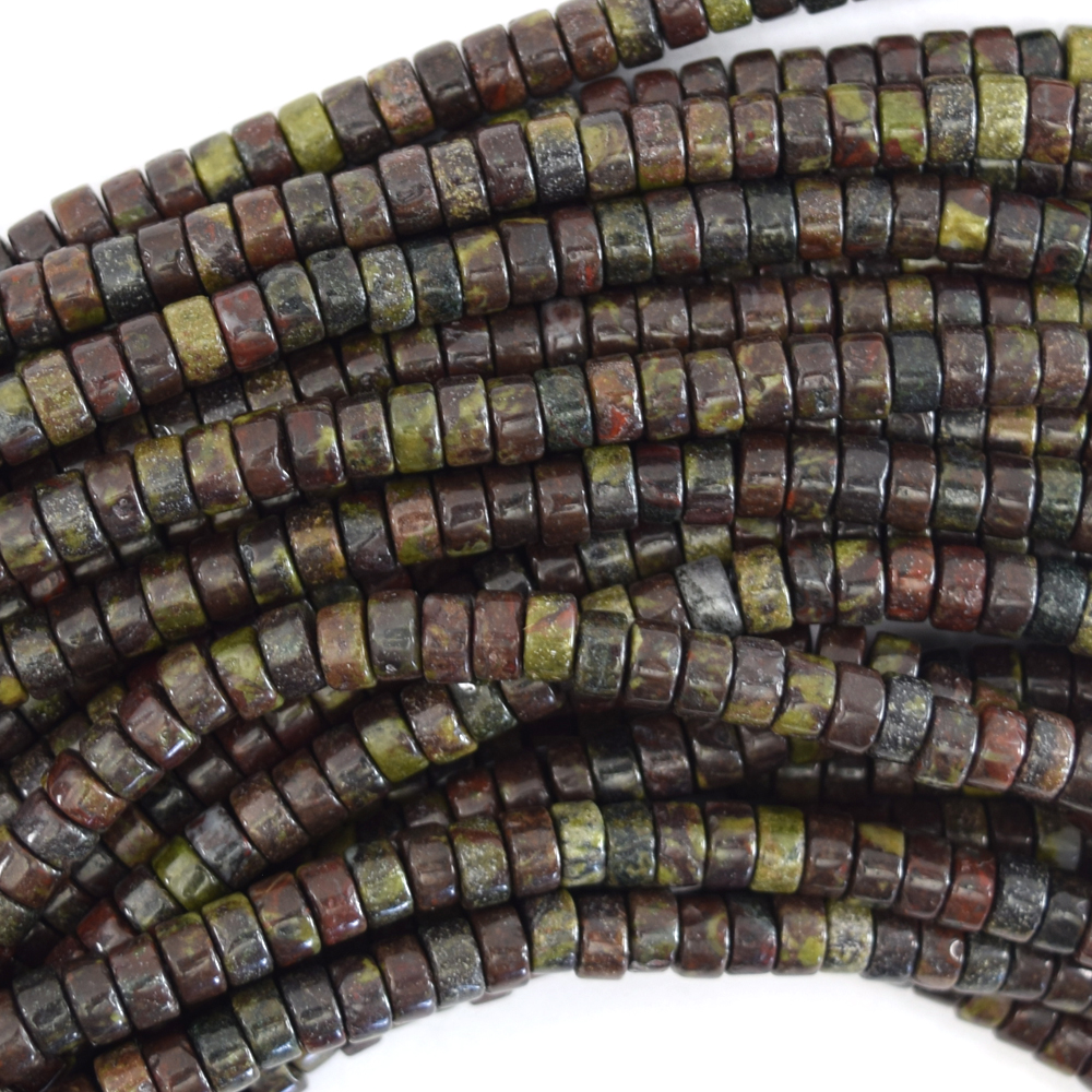 4mm Natural Dragon Blood Jasper Heishi Disc Beads 15 5 Strand Ebay