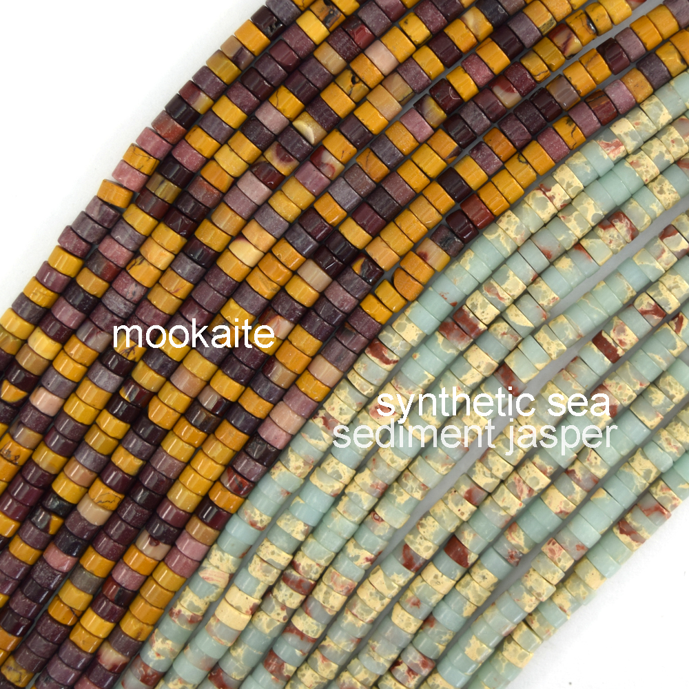 2x4mm Natural Various Gemstones Heishi Disc Beads 15″ Strand 4mm