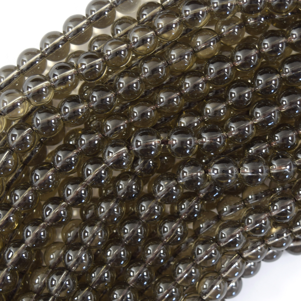 Smoky Quartz Round Beads Gemstone 15″ Strand 4mm 6mm 8mm 10mm