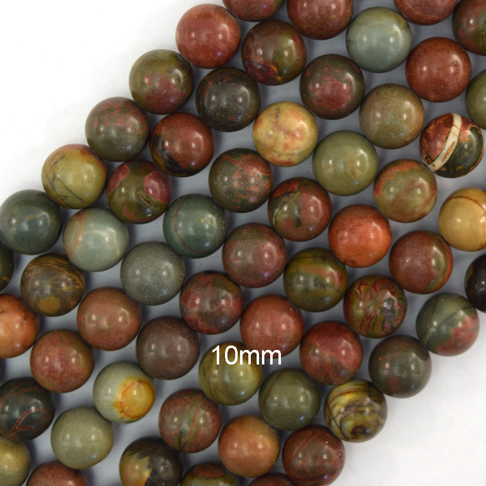 Cuentas redondas de jaspe Picasso multicolor natural 15" filamento 4 mm 6 mm 8 mm 10 mm 12 mm - Imagen 2 de 6