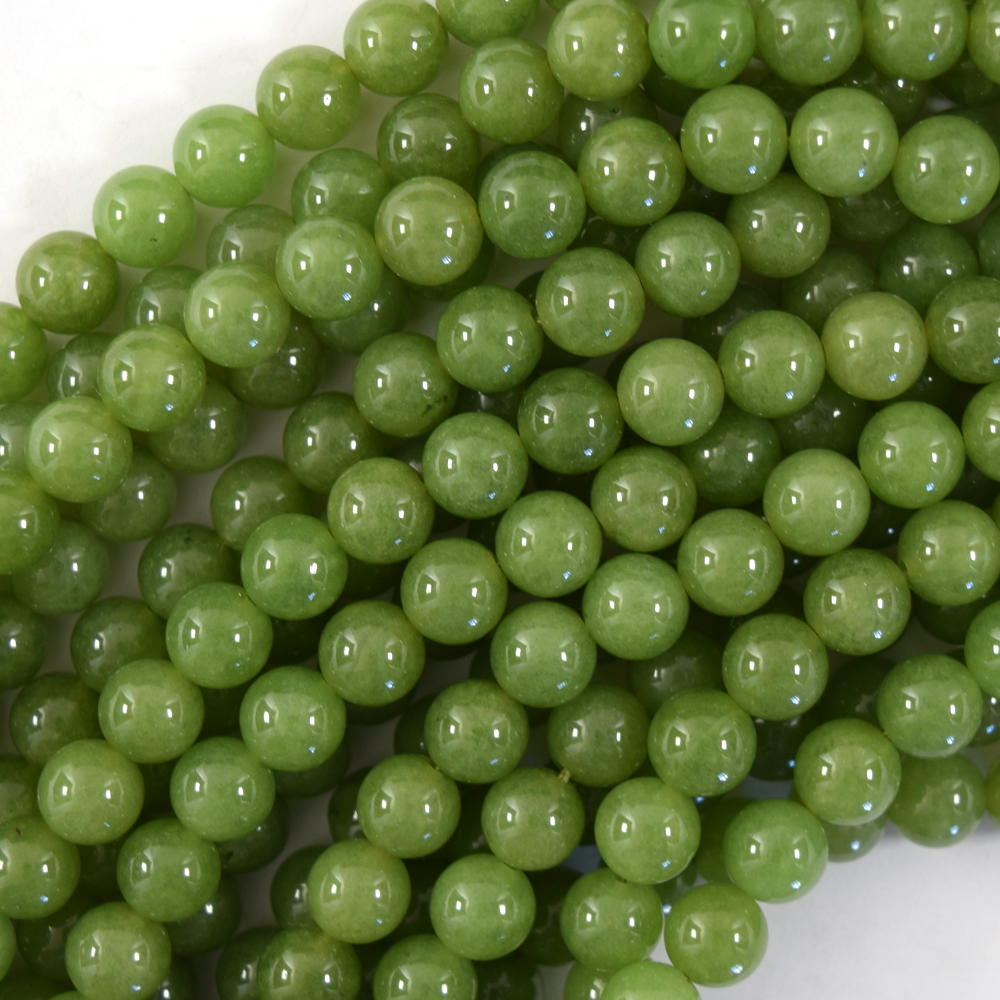 Cuentas redondas de jade verde claro canadiense piedras preciosas 15" hilo 6 mm 8 mm 10 mm S2 - Imagen 4 de 4