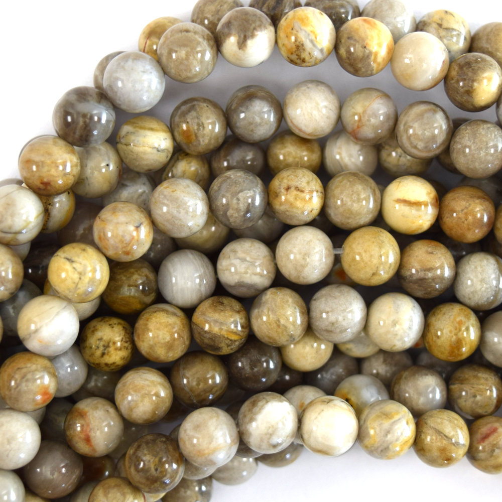 Natural Silver Mist Jasper Gemstone Round Beads 15.5'' 4mm 6mm 8mm 10mm 12mm 