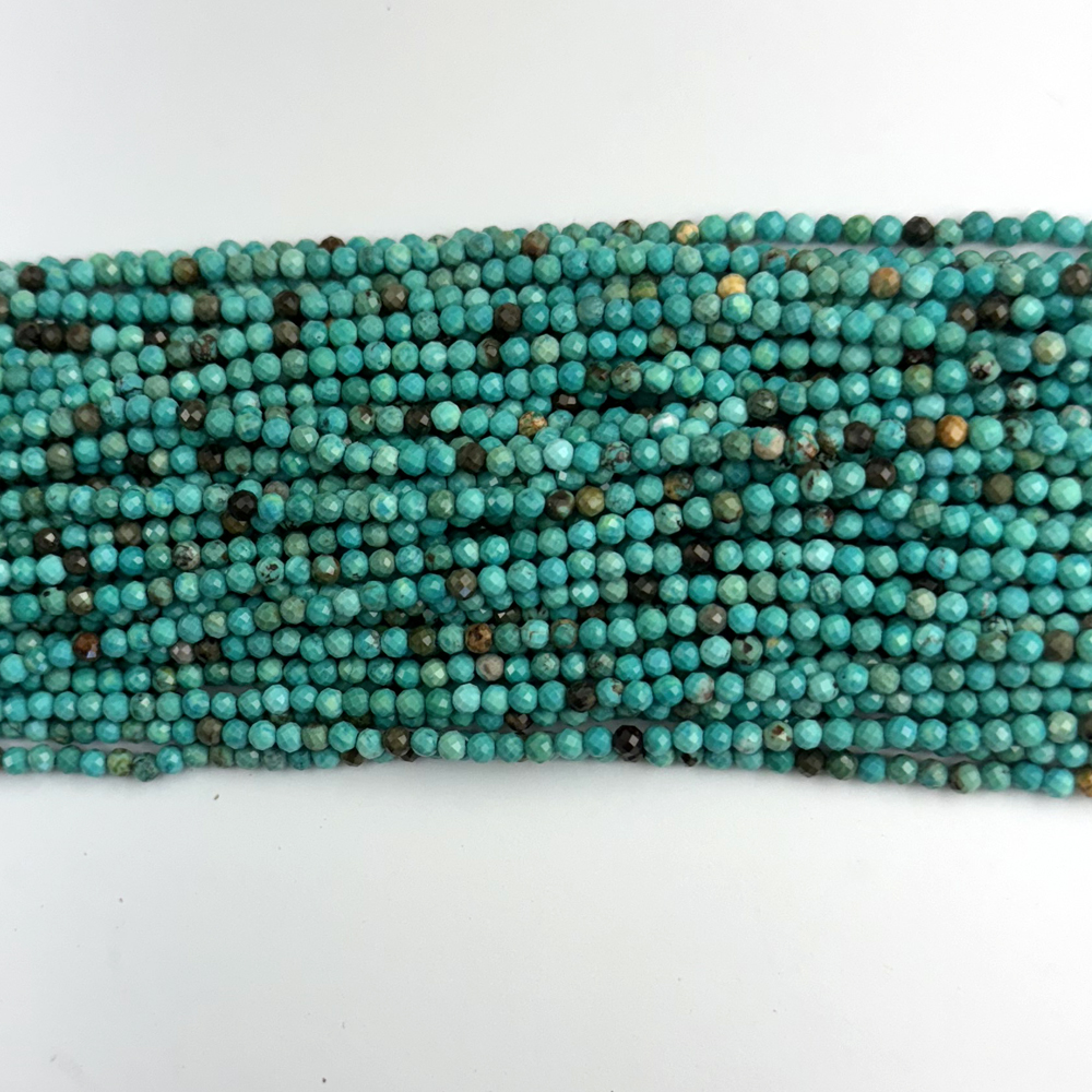 Cuentas redondas facetadas turquesa verde 15,5" hilo 2 mm 3 mm 4 mm 6 mm 8 mm 10 mm - Imagen 3 de 6