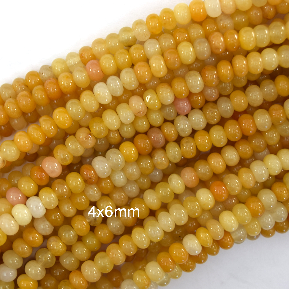 Cuentas de botón rondelle de jade amarillo natural 15" filamento 4 mm 6 mm 8 mm 10 mm - Imagen 3 de 5