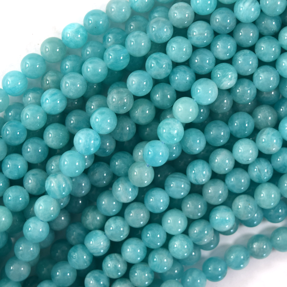 AA Natural African Green Amazonite Round Beads 15″ Strand 6mm 8mm 10mm