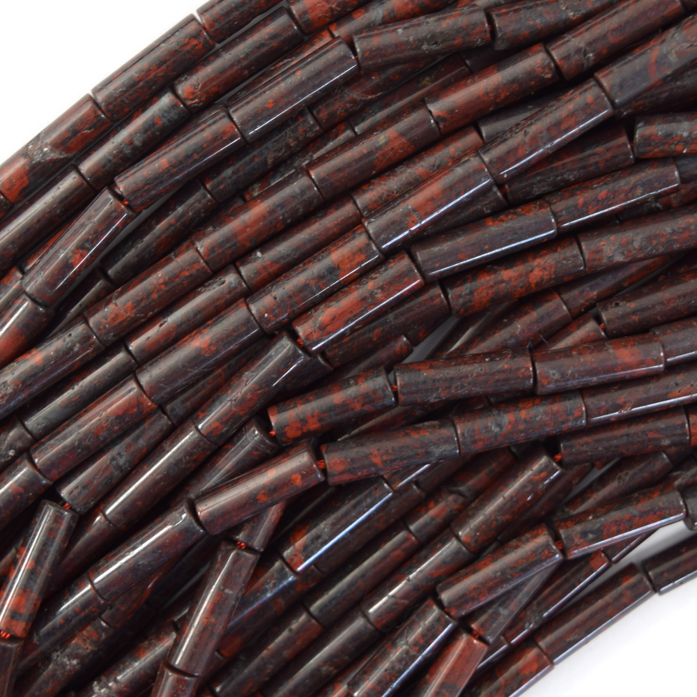 4mm x 13mm Natural Assorted Gemstones Tube Cylinder Beads 15″ Strand