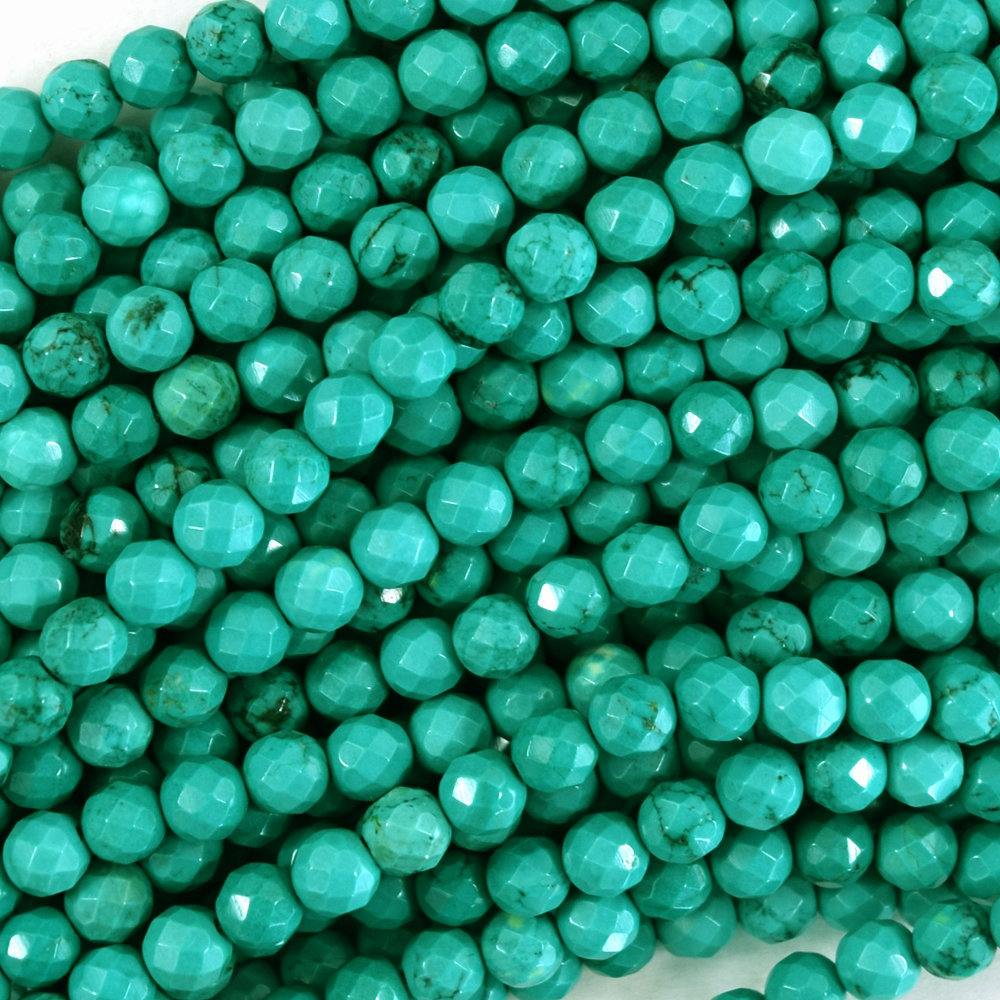 Cuentas redondas facetadas turquesa verde 15,5" hilo 2 mm 3 mm 4 mm 6 mm 8 mm 10 mm - Imagen 5 de 6
