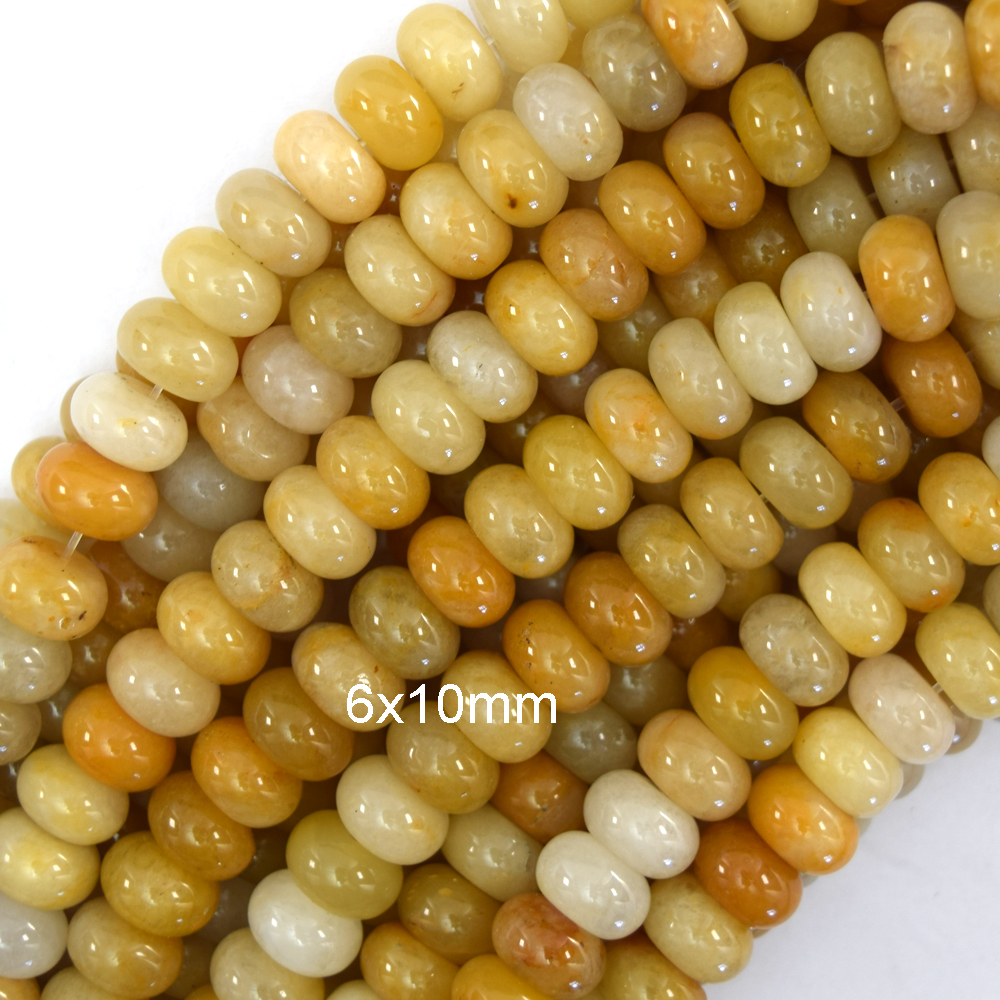 Cuentas de botón rondelle de jade amarillo natural 15" filamento 4 mm 6 mm 8 mm 10 mm - Imagen 5 de 5