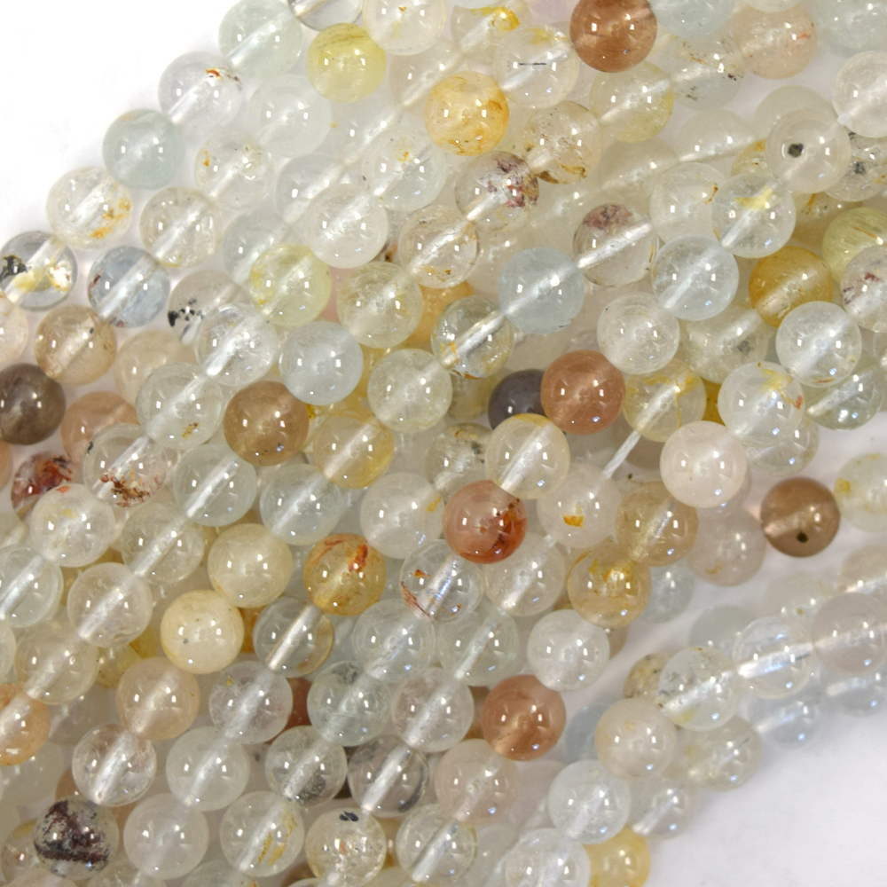 Natural Multicolor Topaz Round Beads Gemstone 15″ Strand 6mm 8mm 10mm
