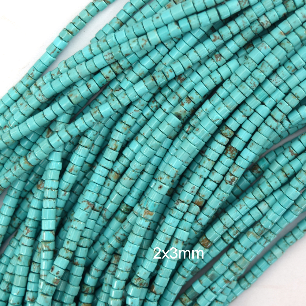 Blue Turquoise Heishi Disc Beads Gemstone 15.5" Strand 3mm 4mm 6mm 8mm 10mm 12mm - Picture 3 of 7
