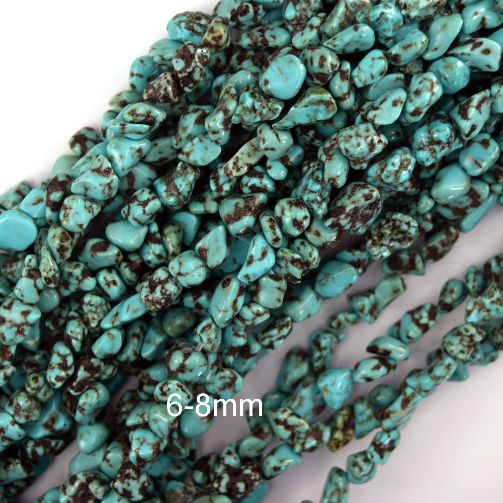 Blue Green Turquoise Pebble Nugget Beads 15" 6-8mm 10-12mm 18-25mm 30-35mm - Picture 5 of 5