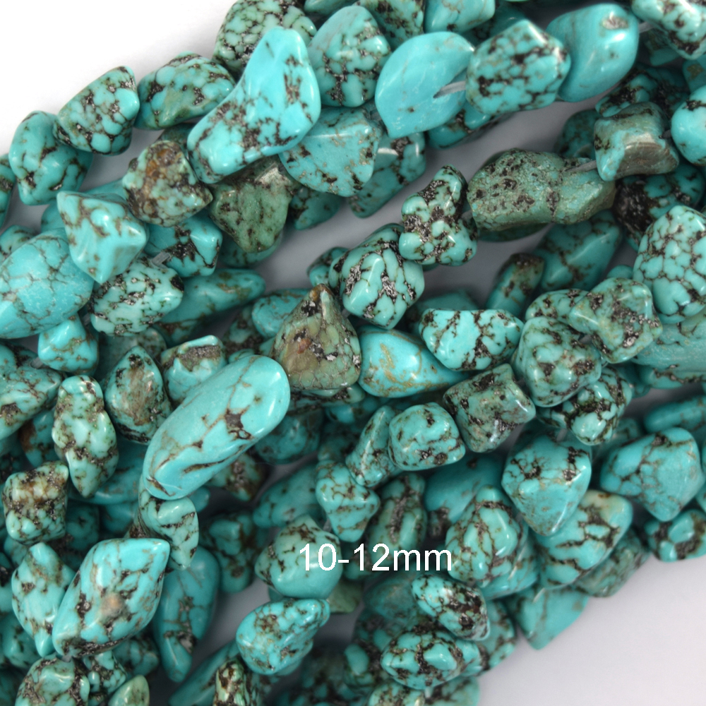Blue Green Turquoise Pebble Nugget Beads 15" 6-8mm 10-12mm 18-25mm 30-35mm - Picture 2 of 5
