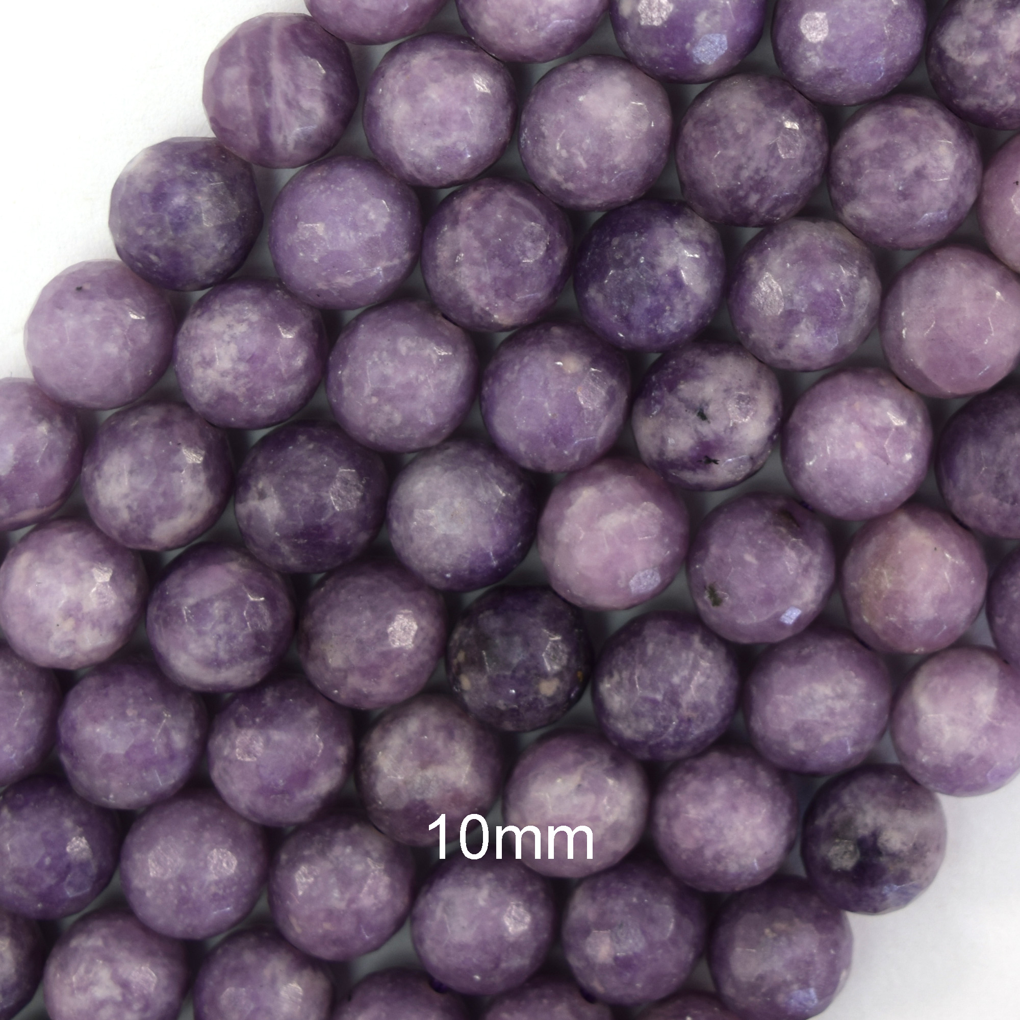 Natural Faceted Purple Lepidolite Round Beads Gemstone 15″ 4mm 6mm 8mm 10mm