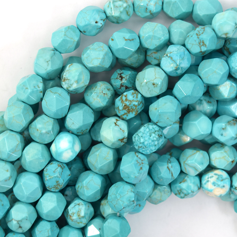 Blue Turquoise Gemstone Round Loose Beads 6mm 8mm 10mm 12mm 14mm 15inch long