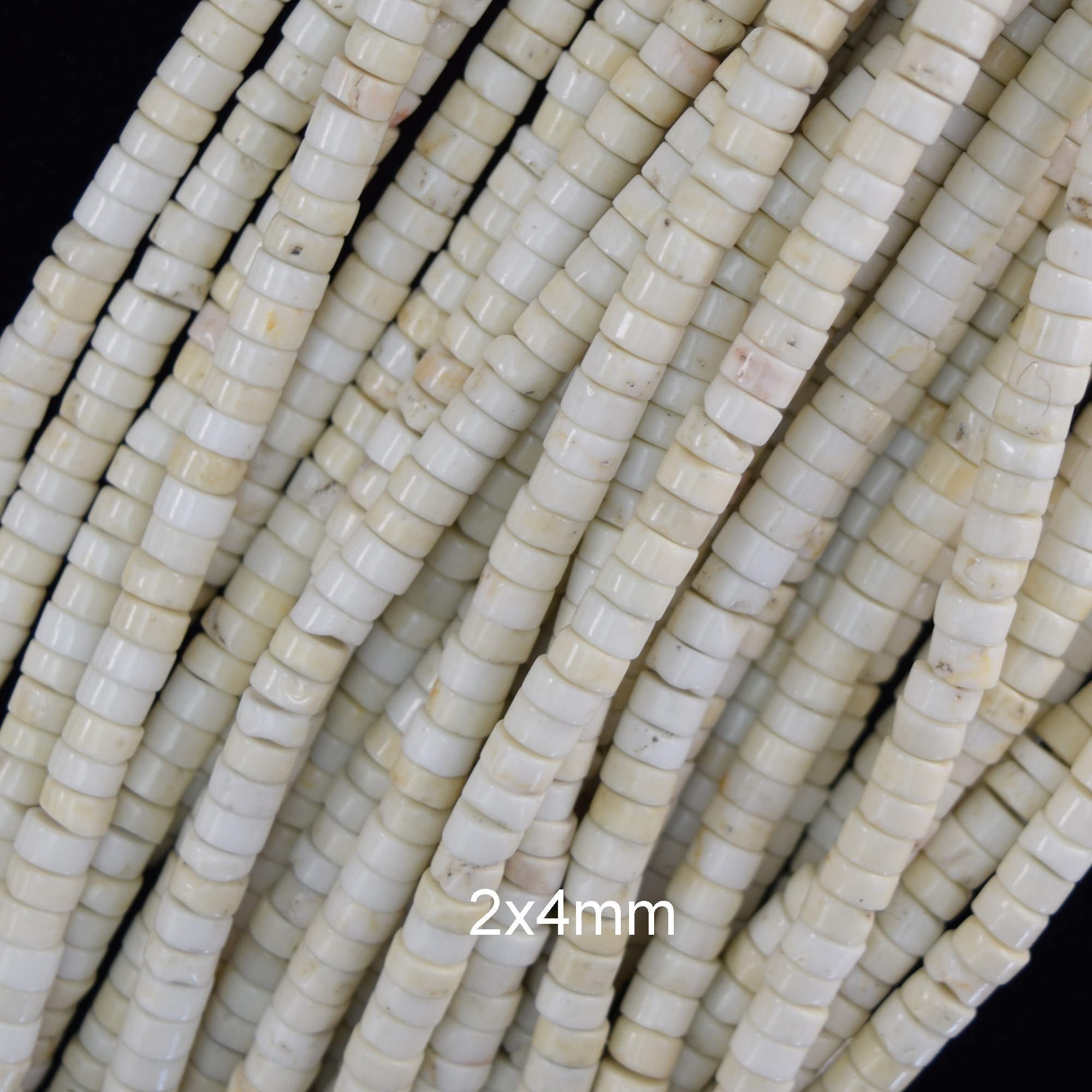 White Turquoise Heishi Disc Beads Gemstone 15.5″ Strand 4mm 6mm 8mm