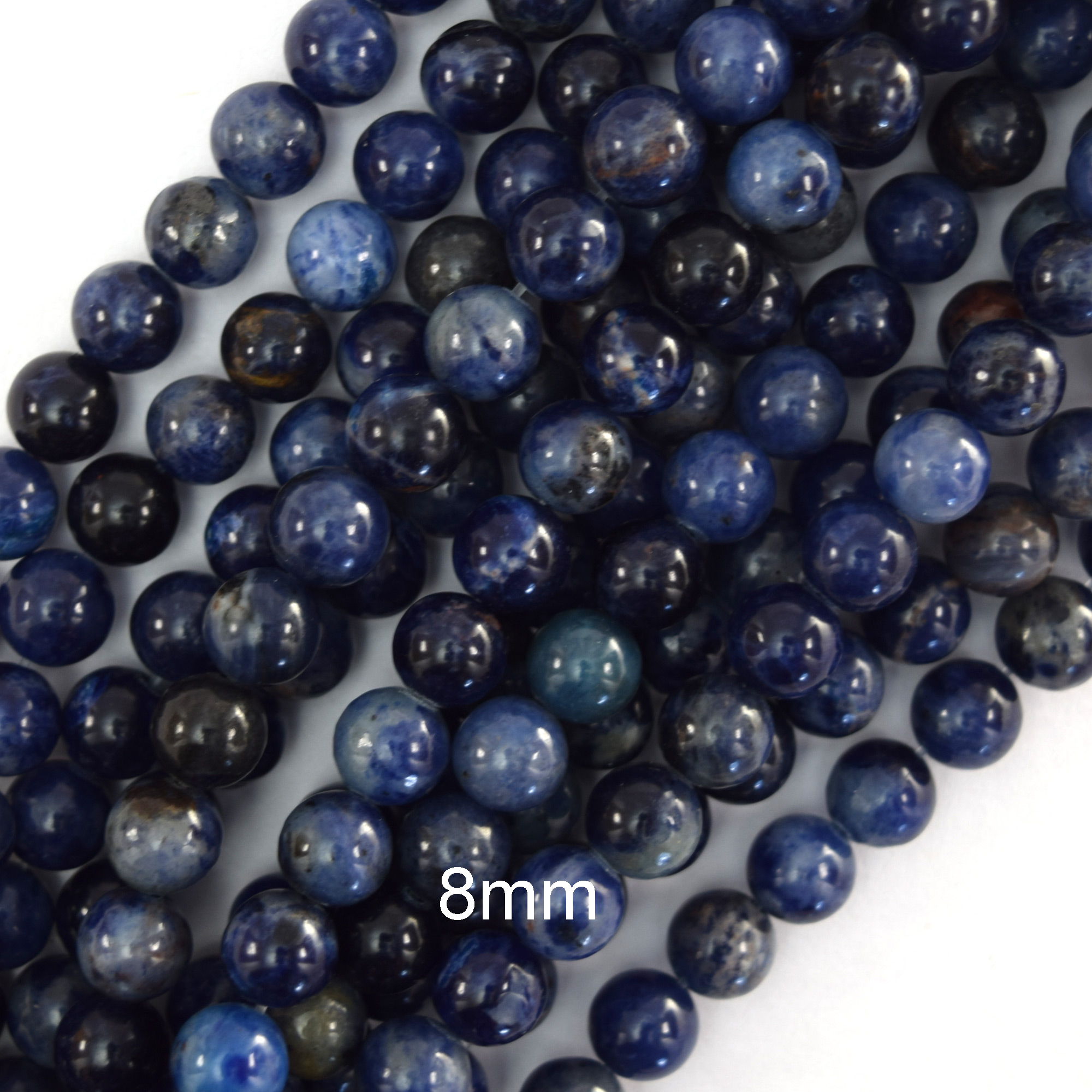 Natural Blue Sodalite Round Beads Gemstone 15″ Strand 4mm 6mm 8mm 10mm 12mm