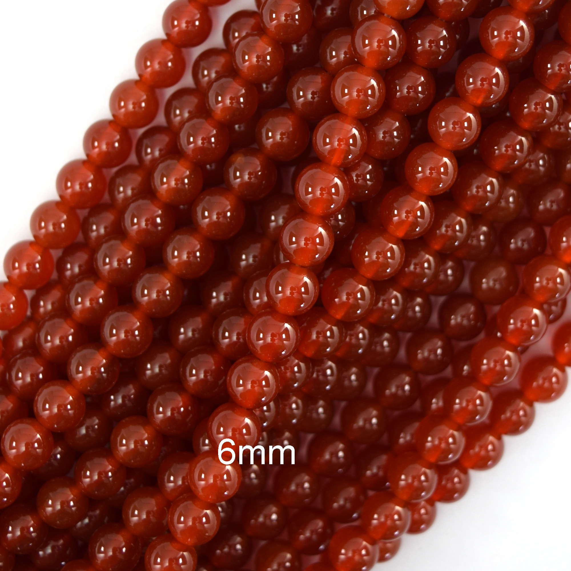 AA Red Carnelian Round Beads Gemstone 15″ Strand 4mm 6mm 8mm 10mm 12mm
