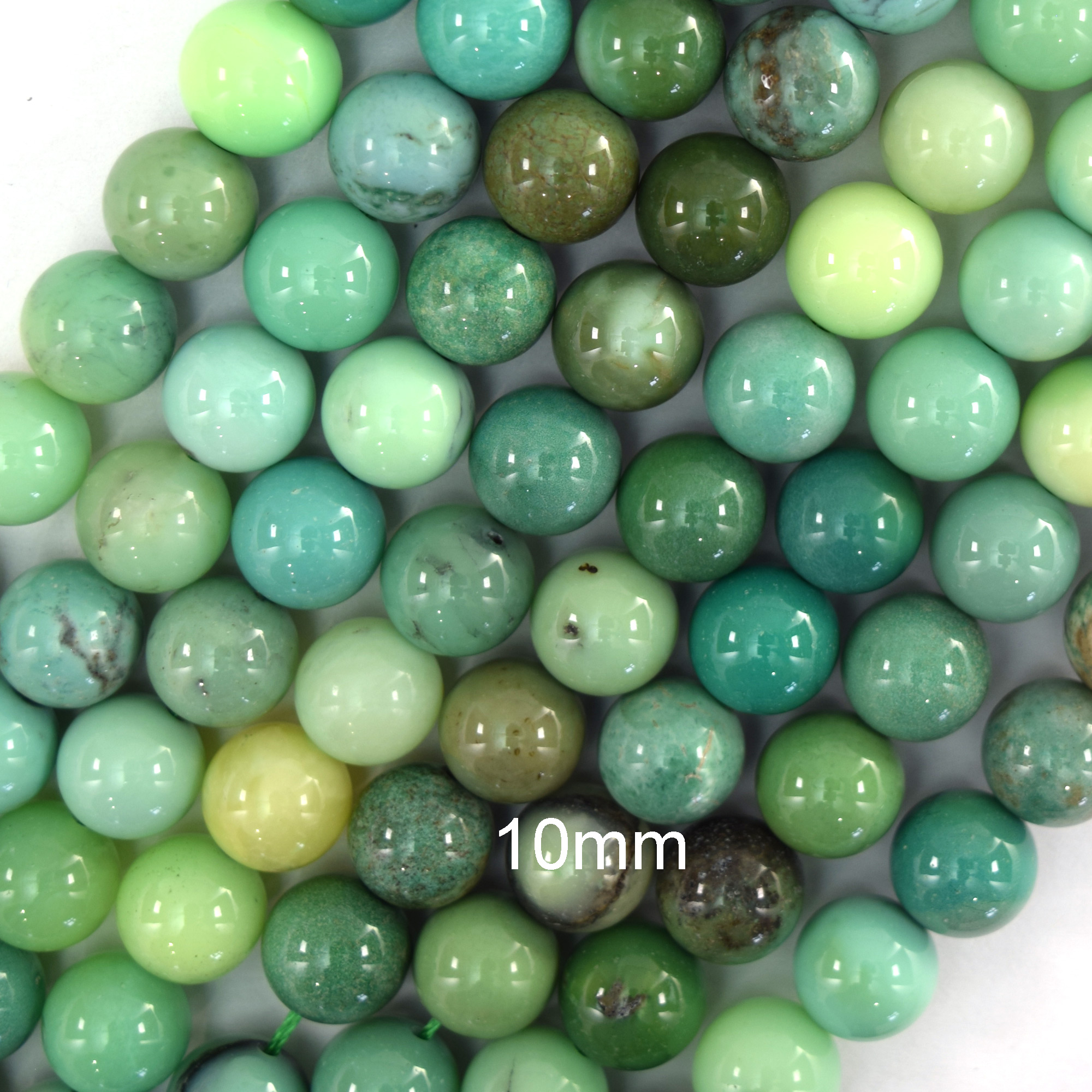 Natural Green Chrysoprase Round Beads 15.5″ Strand 3mm 4mm 6mm 8mm 10mm