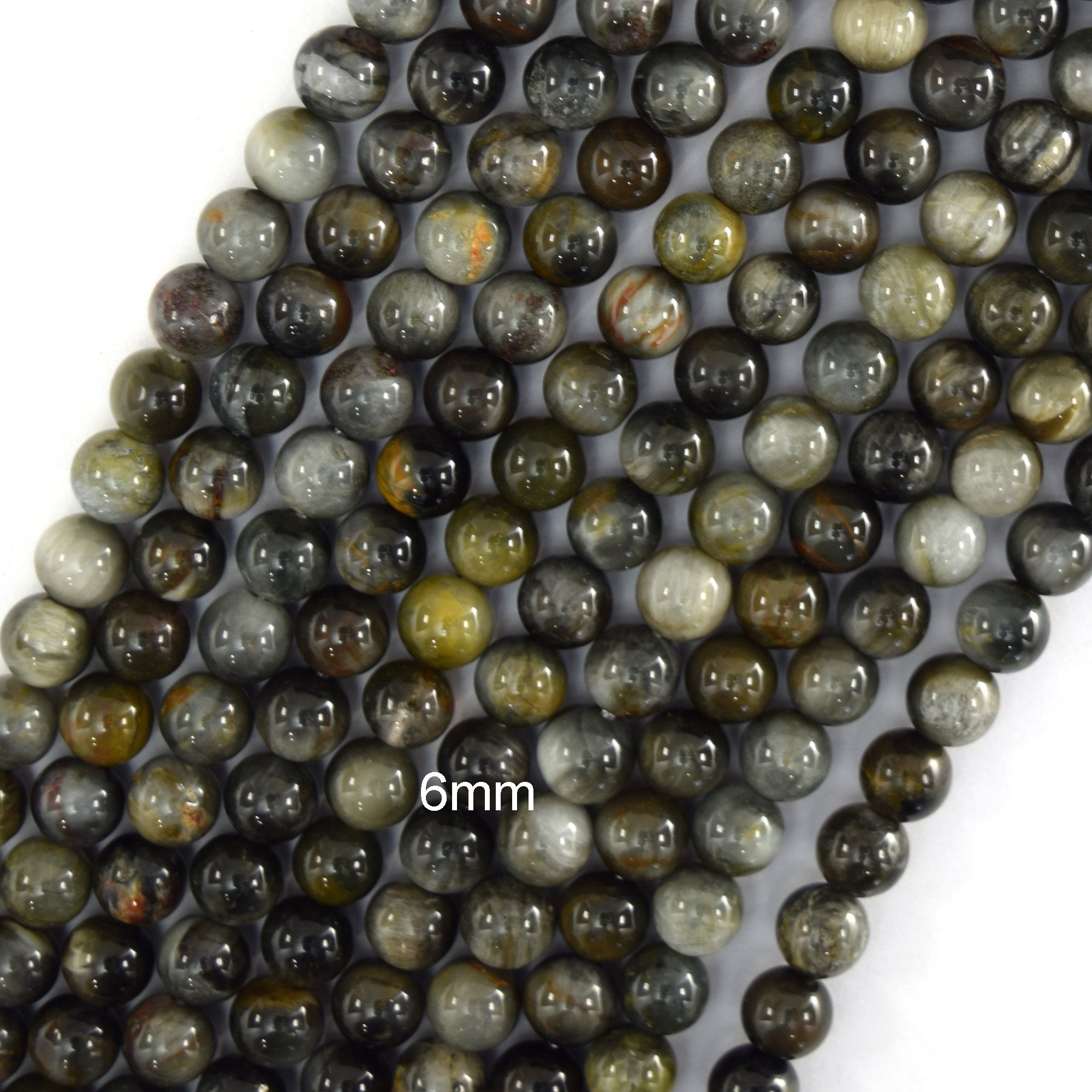 Natural Gray Hawk Eye Round Beads 15.5″ Strand Eagle Eye 6mm 8mm 10mm 12mm S2