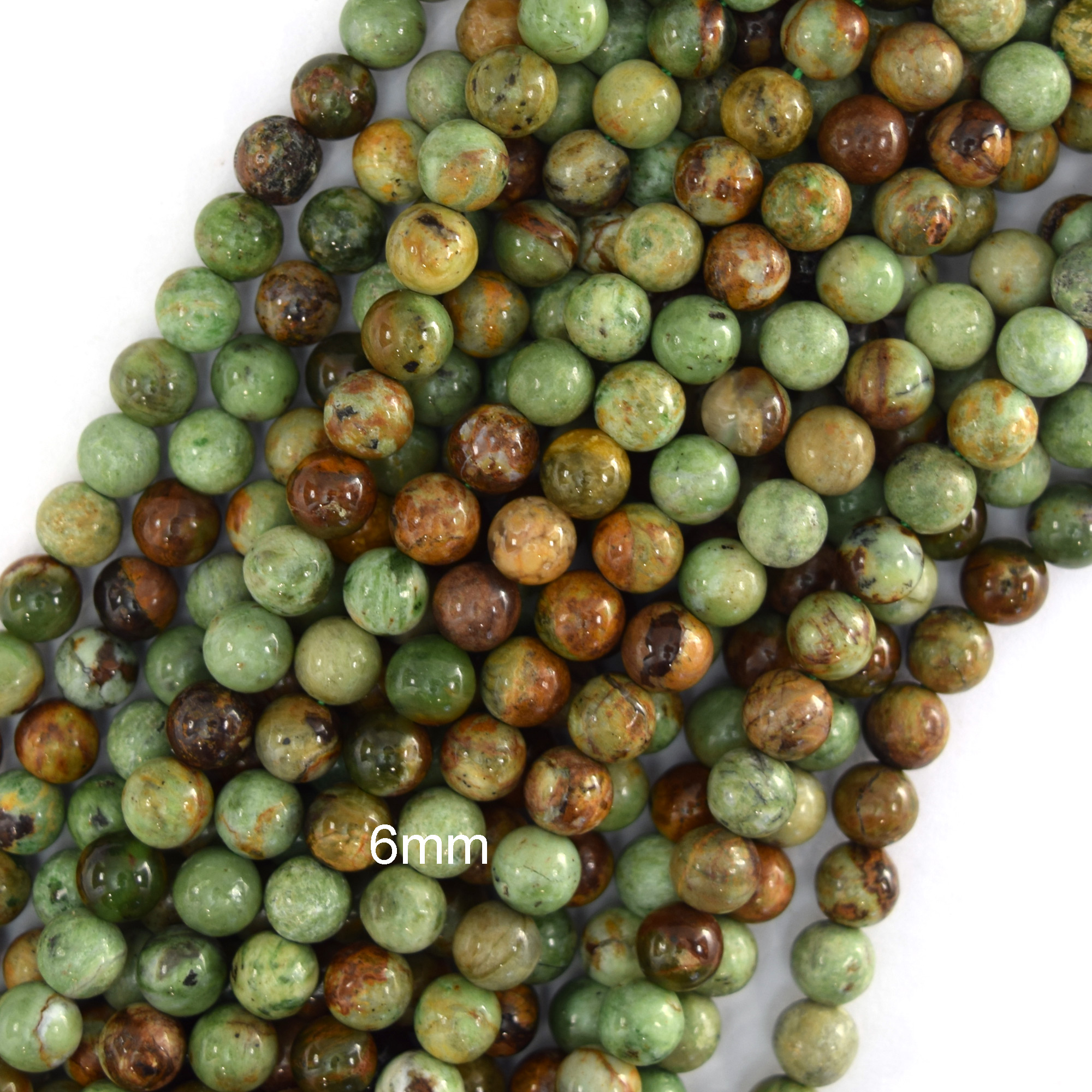 Natural African Green Opal Round Beads Gemstone 15″ Strand 6mm 8mm 10mm