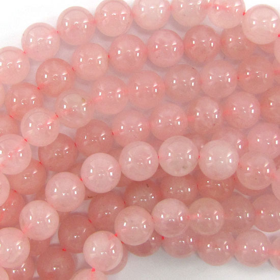Natural Rose Quartz Gemstone Set – 8mm Round Beads Necklace, Bracelet & Earrings, Pink
