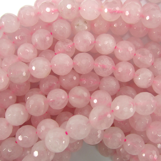 faceted rose quartz beads