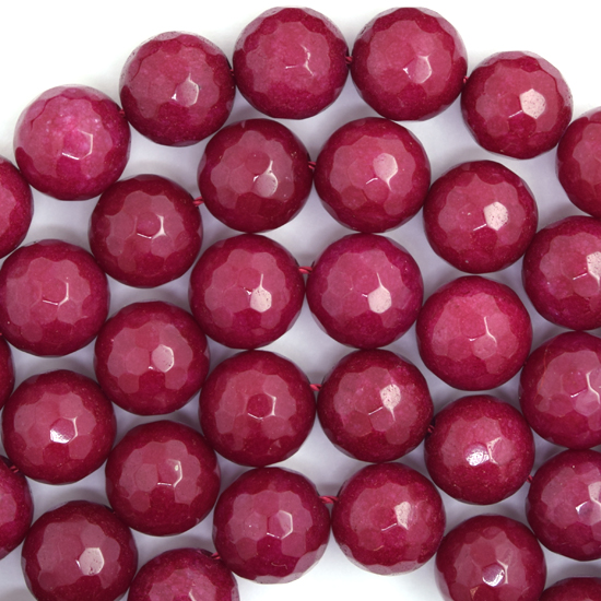 Cuentas redondas facetadas de jade rojo rubí piedras preciosas 15" hilo 3 mm 4 mm 6 mm 8 mm 10 mm - Imagen 2 de 5