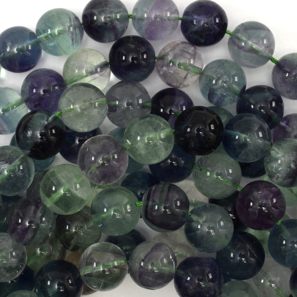 Arco iris de Fluorita Mate Natural Gemstone redonda granos de 15" 4mm 6mm 8mm 10mm 12mm 