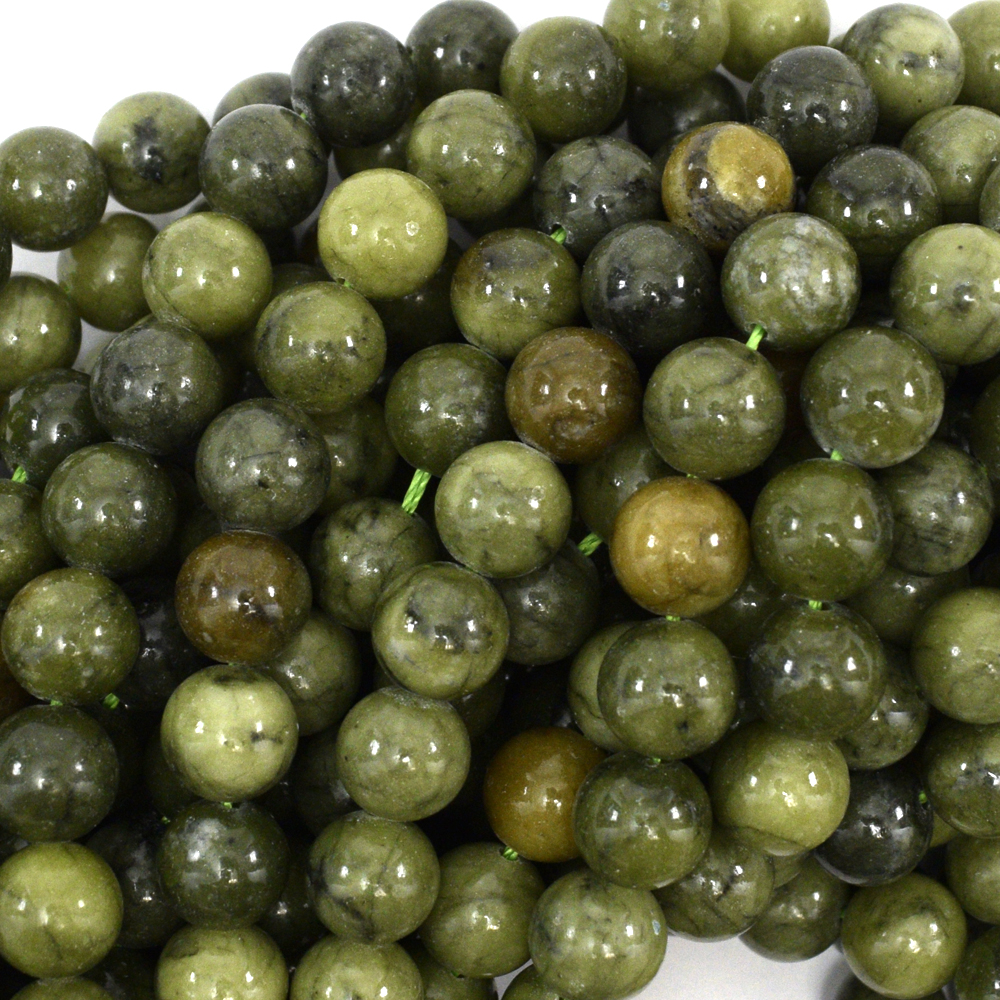 Taiwan Green Jade Round Beads Gemstone 15