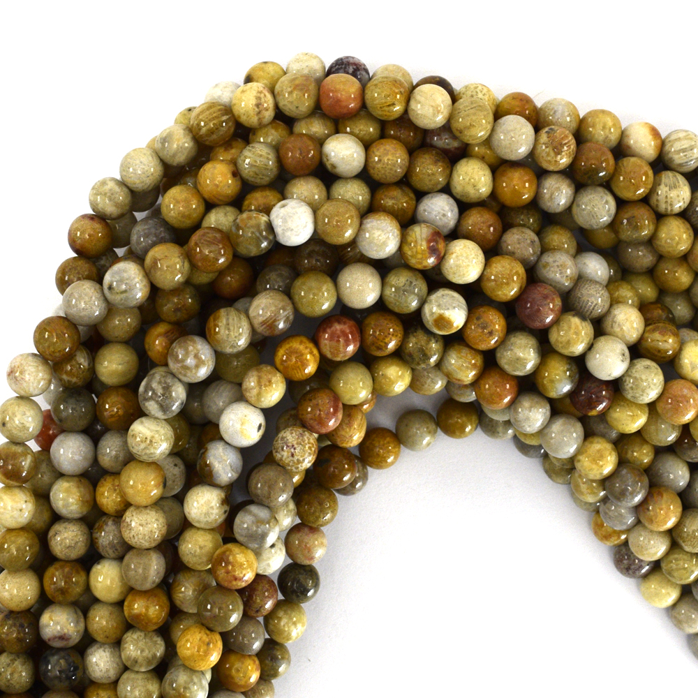 Natural Fossil Coral Round Beads A Quality for Necklace 8mm 10mm, Jewelry Making in 4mm 6mm Bracelet
