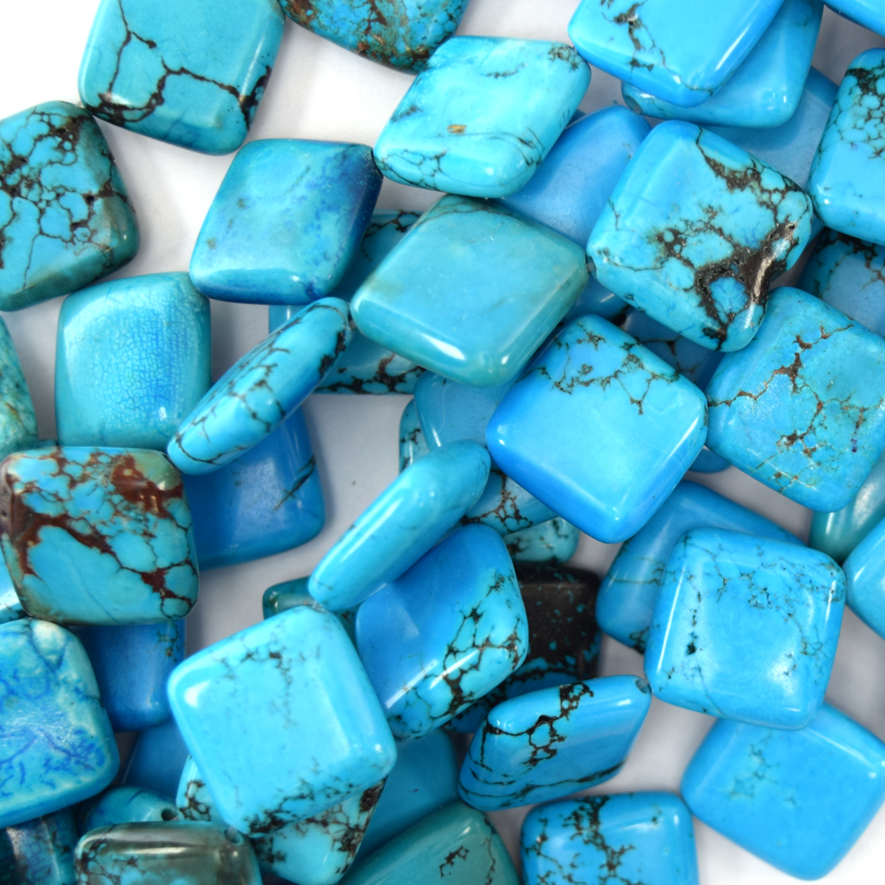 22mm blue turquoise diamond beads 16 strand S1 15808