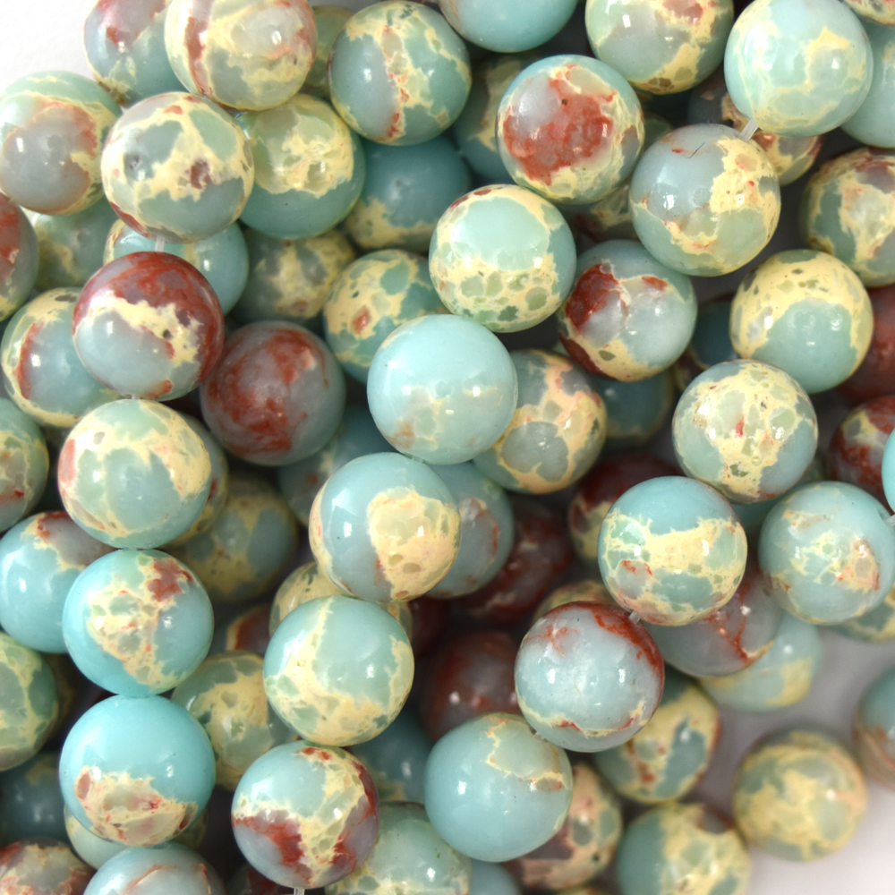 Natural Sea Sediment Jasper Gemstones Round Beads 15'' 4mm 6mm 8mm 10mm 12mm 