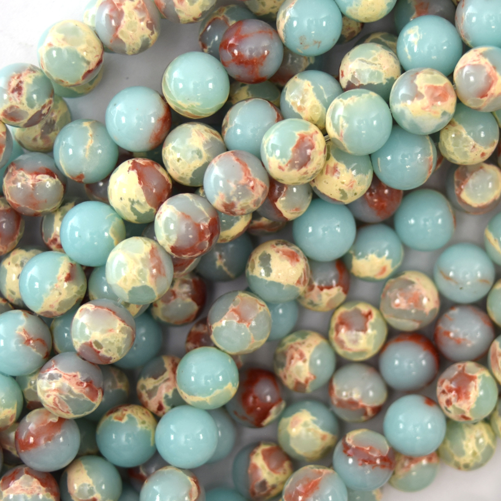 Pale Aqua Blue 4mm Beadaholique 15.5 Strand ite Round Beads