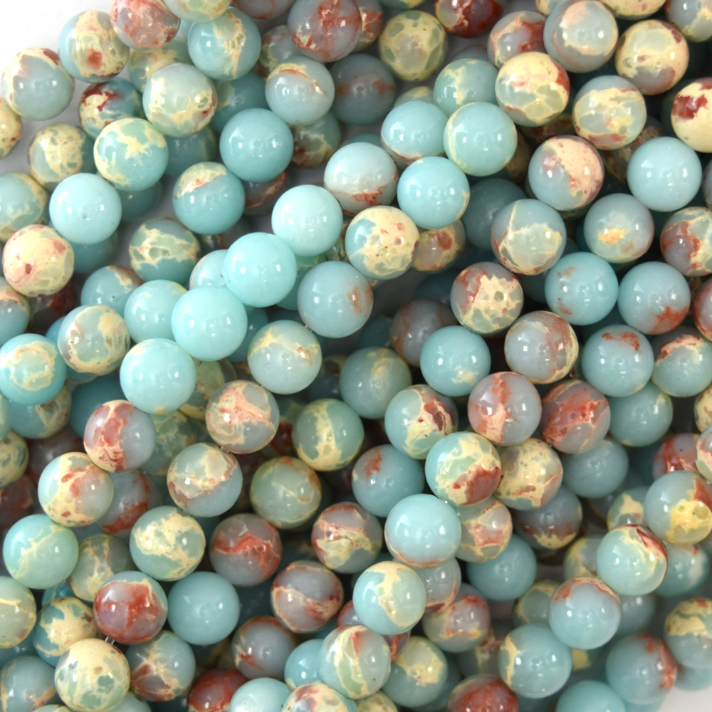 Natural Sea Sediment Jasper Gemstones Round Beads 15'' 4mm 6mm 8mm 10mm 12mm 