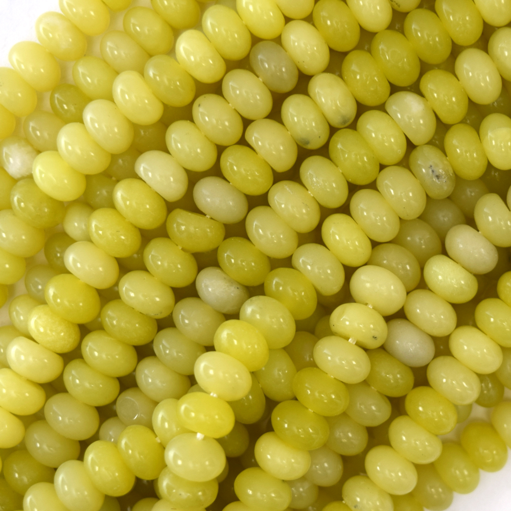lemon jade rondelle beads gemstone 15.