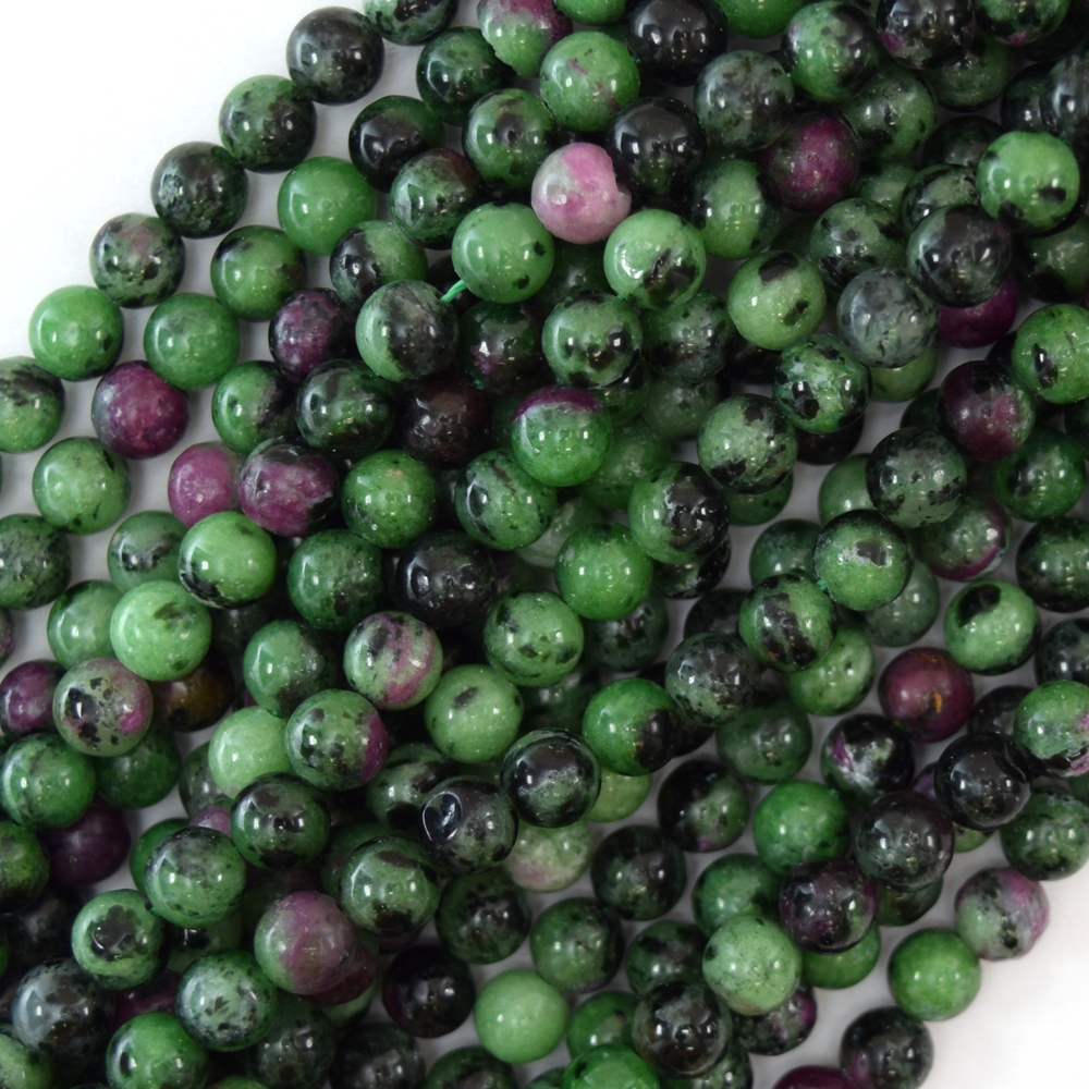 Natural Ruby Zoisite Gemstone Faceted Round Beads 15.5'' 4mm 6mm 8mm 10mm 12mm 