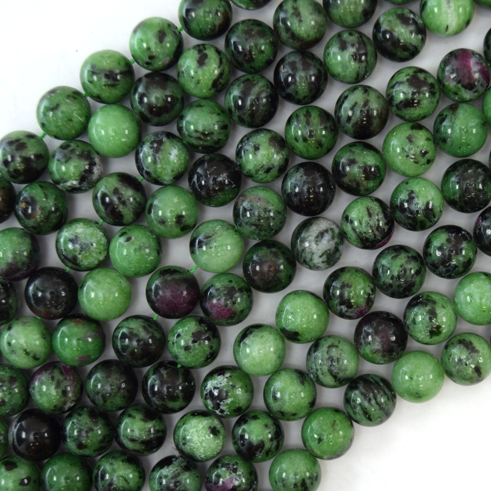 Natural Ruby Zoisite Gemstone Faceted Round Beads 15.5'' 4mm 6mm 8mm 10mm 12mm 