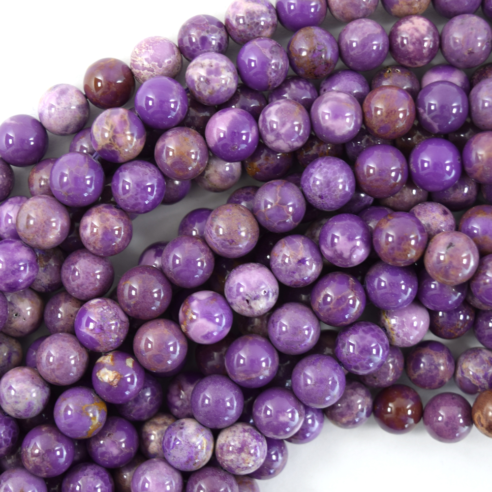 Natural 10mm Purple Phosphosiderite Stone Gemstone Semi Precious Round Beads for Jewellery Making 15